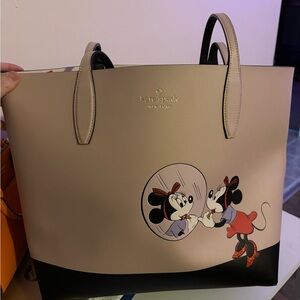 kate spade beige and black Minnie Mouse Graphic Tote